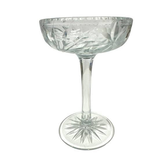 Cut Glass Crystal Compote Antique American Brilliant Period ABP Candy Dish 6.5” - Picture 1 of 8